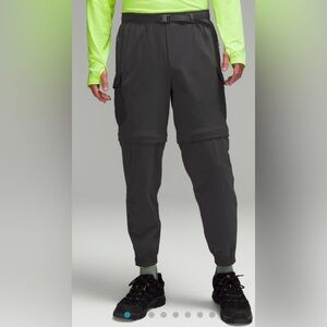 LULULEMON - $198 MEN Convertible Hiking Pant Graphite Grey Size small EUC